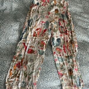 Anthropologie Michelle Morin floral animal print pajama bottom soft flannel M